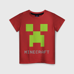 Светящаяся детская футболка Minecraft logo grey 3