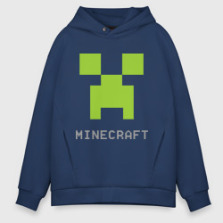 Мужское худи Oversize хлопок Minecraft logo grey 3