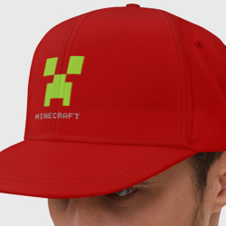 Кепка снепбек с прямым козырьком Minecraft logo grey 3