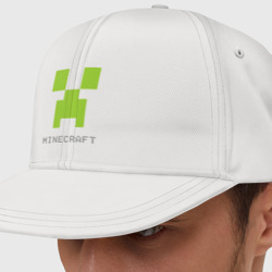 Кепка снепбек с прямым козырьком Minecraft logo grey 3