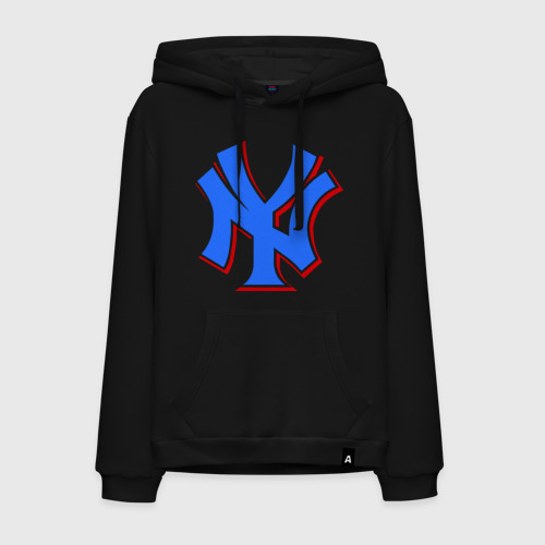 Мужская толстовка хлопок NY Yankees blue, цвет черный