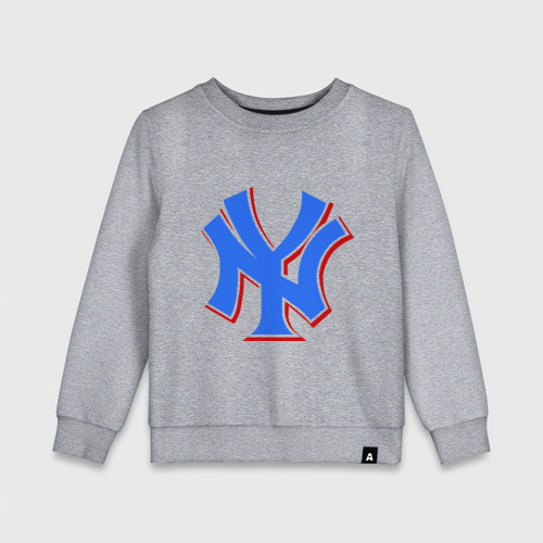Детский свитшот хлопок NY Yankees blue, цвет меланж