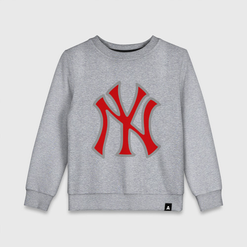 Детский свитшот хлопок NY Yankees red, цвет меланж