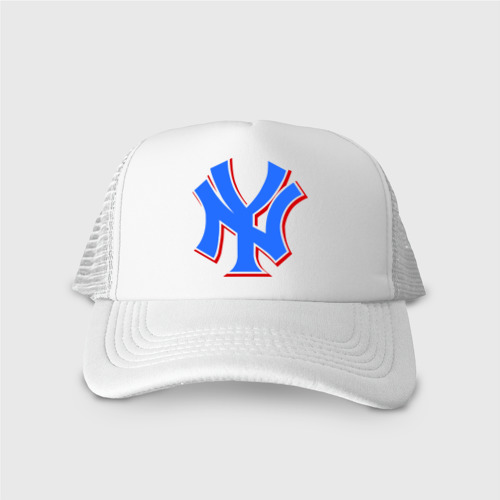 Кепка тракер с сеткой NY Yankees blue, цвет белый
