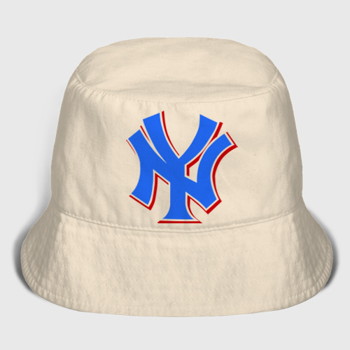 Женская панама хлопок NY Yankees blue, цвет миндальный