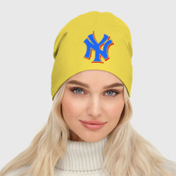 Женская шапка демисезонная NY Yankees blue - фото 2