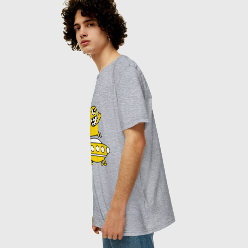 Мужская футболка хлопок Oversize Пришелец Саня, цвет меланж - фото 5