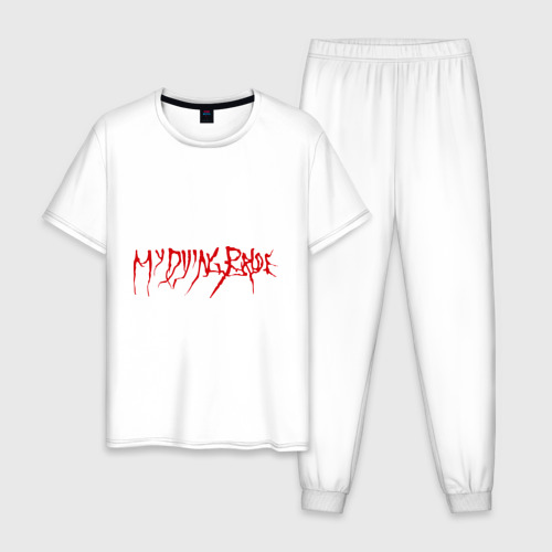 Мужская пижама хлопок с принтом My Dying Bride logo, вид спереди #2