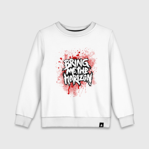 Детский свитшот хлопок Bring me the horizon blood out, цвет белый