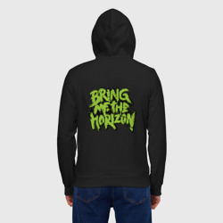 Мужская толстовка на молнии хлопок Bring me the horizon green - фото 2