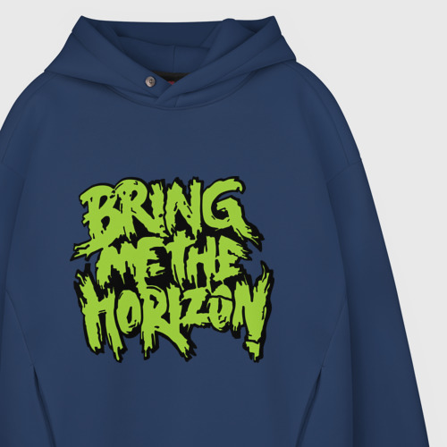 Мужское худи Oversize хлопок Bring me the horizon green - фото 4