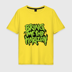 Мужская футболка хлопок Oversize Bring me the horizon green