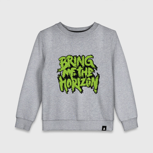 Детский свитшот хлопок Bring me the horizon green, цвет меланж