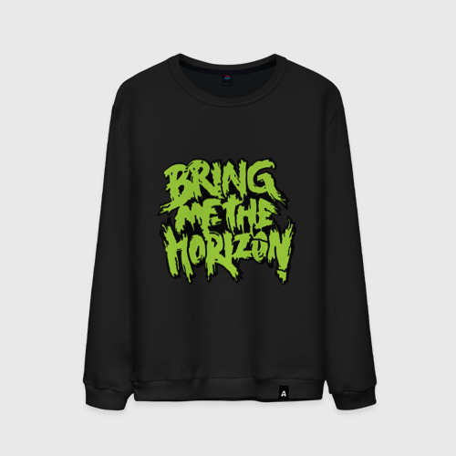 Мужской свитшот хлопок Bring me the horizon green, цвет черный