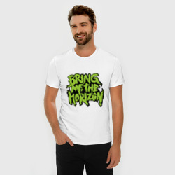 Мужская футболка хлопок Slim Bring me the horizon green - фото 2