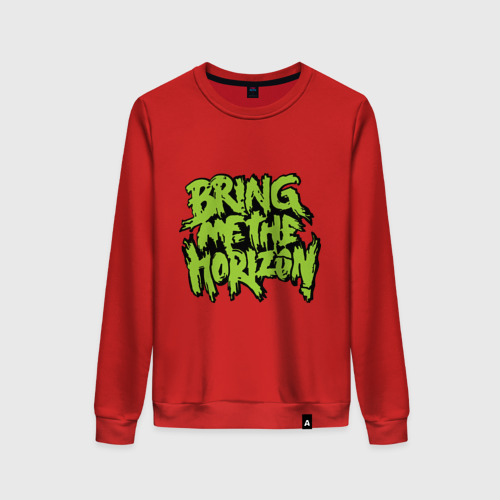 Женский свитшот хлопок Bring me the horizon green, цвет красный