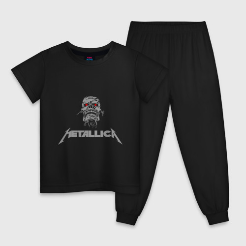 Детская пижама хлопок Metallica scool, цвет черный