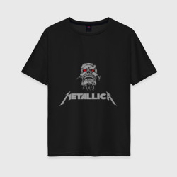 Женская футболка хлопок Oversize Metallica scool