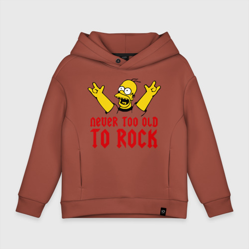 Детское худи Oversize хлопок Simpson Rock, цвет кирпичный