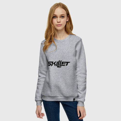 Женский свитшот хлопок Skillet logotip, цвет меланж - фото 3