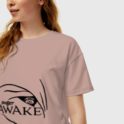 Женская футболка хлопок Oversize Skillet awake - фото 2
