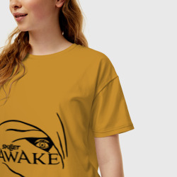 Женская футболка хлопок Oversize Skillet awake - фото 2