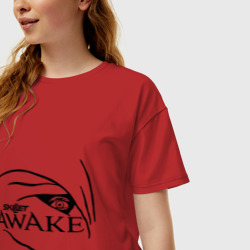 Женская футболка хлопок Oversize Skillet awake - фото 2