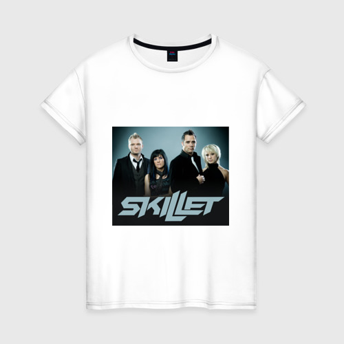 Женская футболка хлопок Skillet color, цвет белый