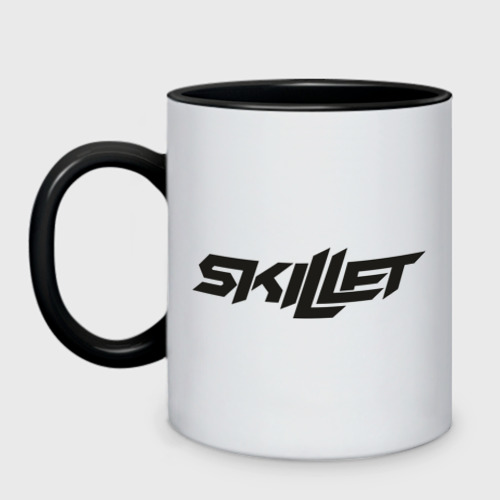 Кружка двухцветная Skillet logotip (5), цвет белый + черный