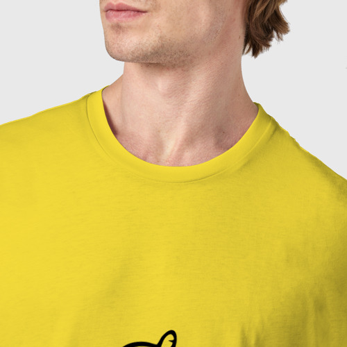 Мужская футболка хлопок 9 Грамм микрофон, цвет желтый - фото 6