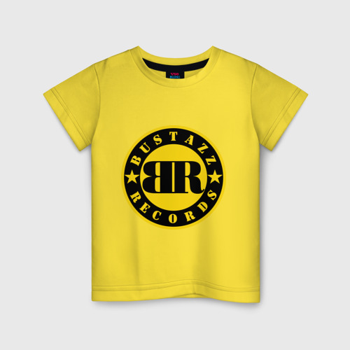 Детская футболка хлопок Bustazz Records Lable, цвет желтый