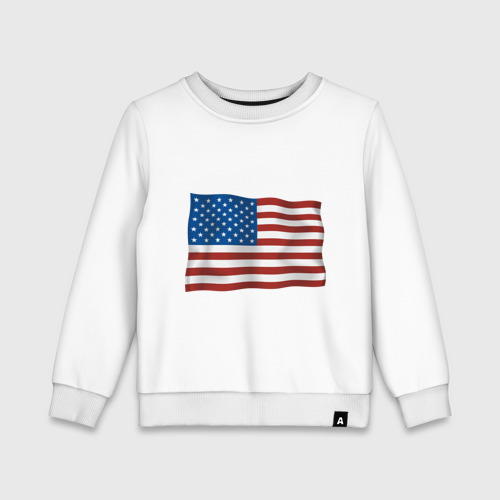 Детский свитшот хлопок Америка флаг, цвет белый