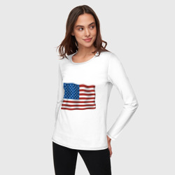Женский лонгслив хлопок Америка флаг - фото 2