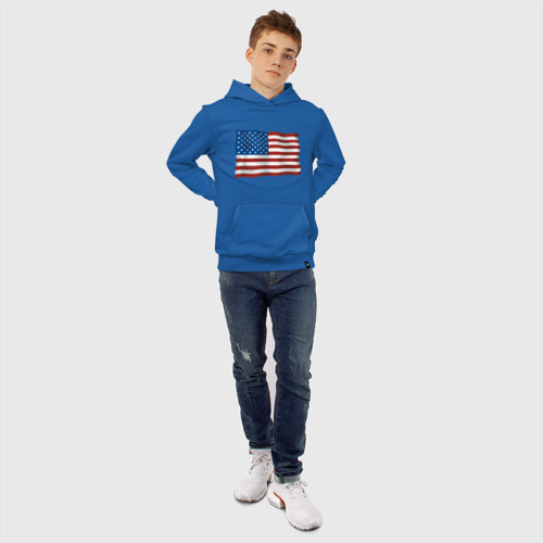 Детская толстовка хлопок Америка флаг, цвет синий - фото 7