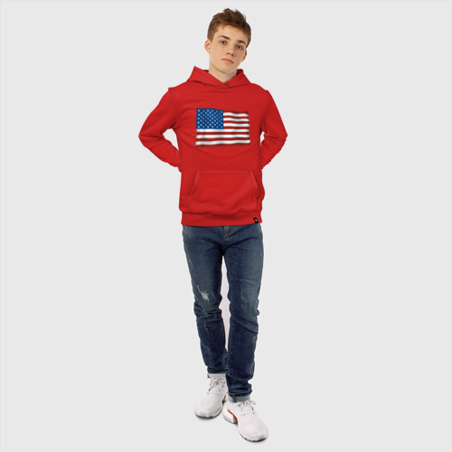 Детская толстовка хлопок Америка флаг, цвет красный - фото 7