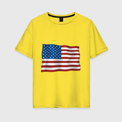 Женская футболка хлопок Oversize Америка флаг
