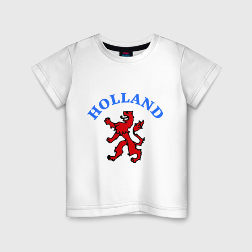 Детская футболка хлопок Голландия лев, цвет белый