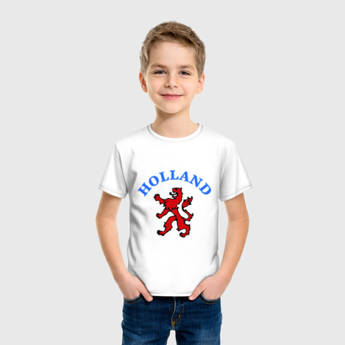 Детская футболка хлопок Голландия лев, цвет белый - фото 3