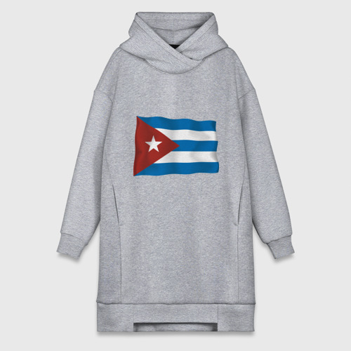 Платье-худи хлопок Куба флаг, цвет меланж