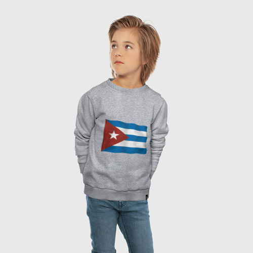 Детский свитшот хлопок Куба флаг, цвет меланж - фото 5