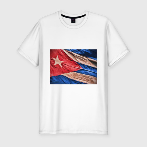 Мужская футболка хлопок Slim Куба флаг олд