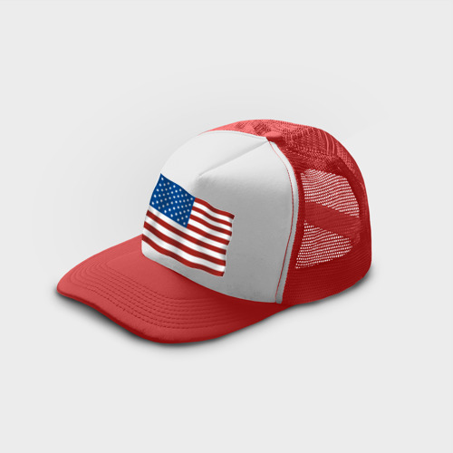Кепка тракер с сеткой Америка флаг 3, цвет красный - фото 3