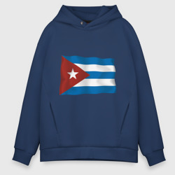 Мужское худи Oversize хлопок Куба флаг 3