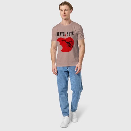 Мужская футболка хлопок Death Note. Apple, цвет пыльно-розовый - фото 5