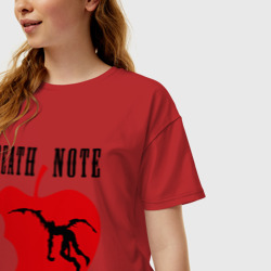 Женская футболка хлопок Oversize Death Note. Apple - фото 2