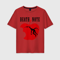 Женская футболка хлопок Oversize Death Note. Apple
