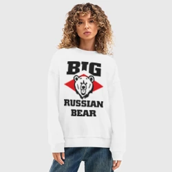 Женский свитшот oversize без начеса хлопок Большой русский медведь - фото 2