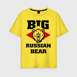 Женская футболка хлопок Oversize Большой русский медведь
