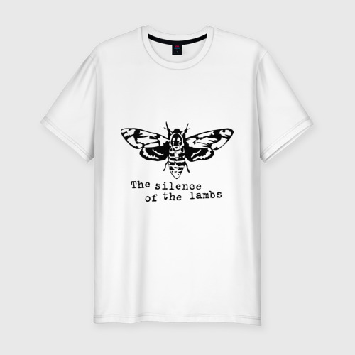 Мужская футболка хлопок Slim Бабочка. Молчание ягнят, цвет белый