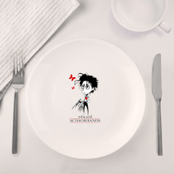 Набор: тарелка + кружка Эдвард руки-ножницы - фото 2
